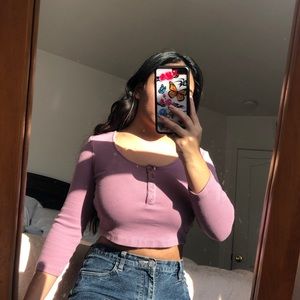 purple crop top